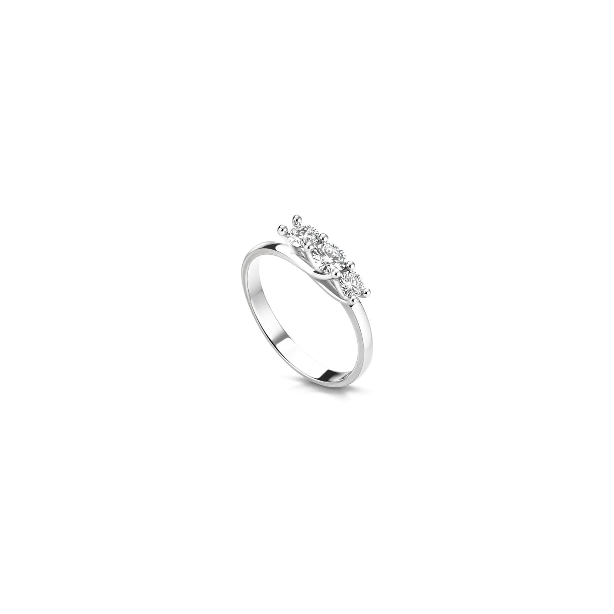AuriA 18kt White Gold Trilogy Ring with Natural Diamonds
