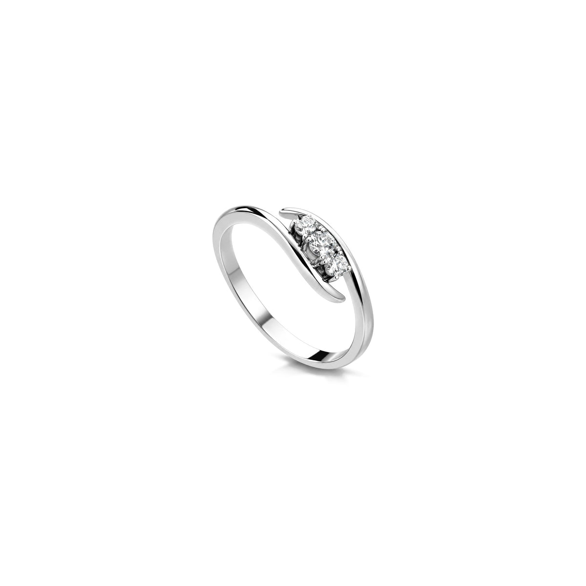 Trilogy Ring with Natural Diamonds in 18kt White Gold AuriA GAN1837