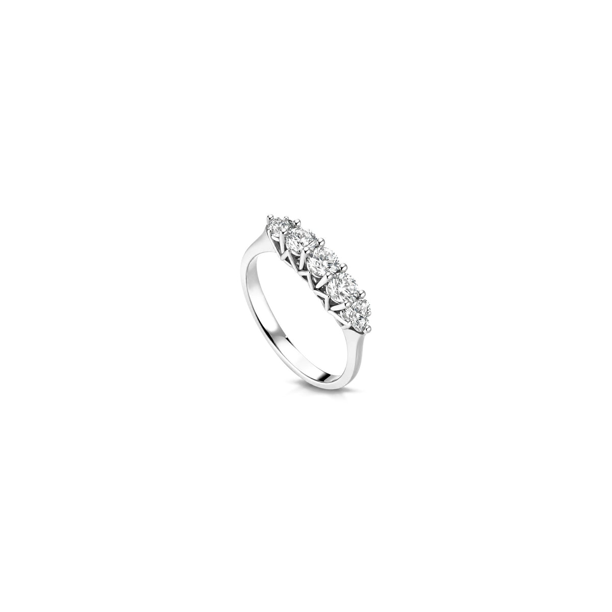 AuriA 18kt White Gold Trilogy Ring with Natural Diamonds