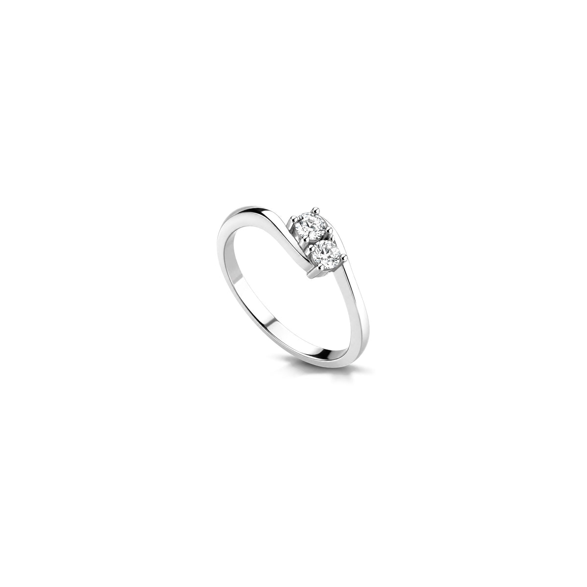 18kt White Gold Trilogy Ring with Natural Diamonds AuriA GAN1871