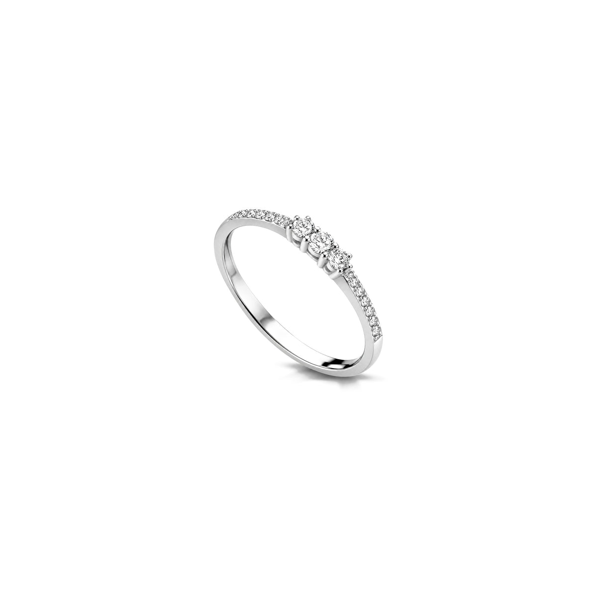 AuriA 18kt White Gold Trilogy Ring with Natural Diamonds