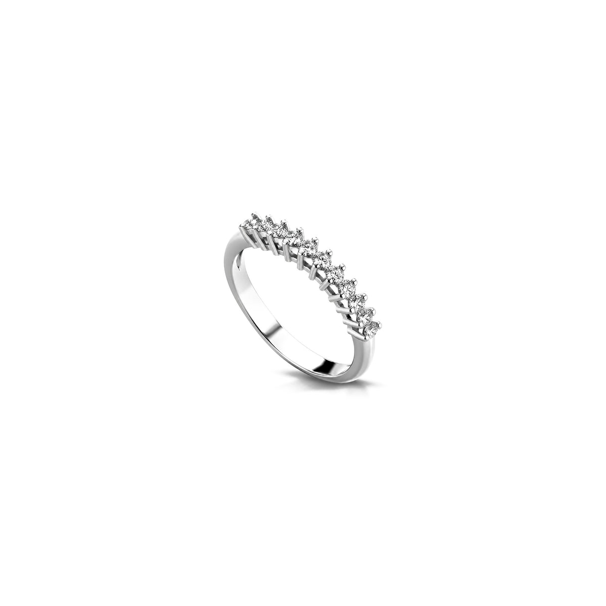 Anello Veretta con Diamanti Naturali Oro Bianco 18kt AuriA