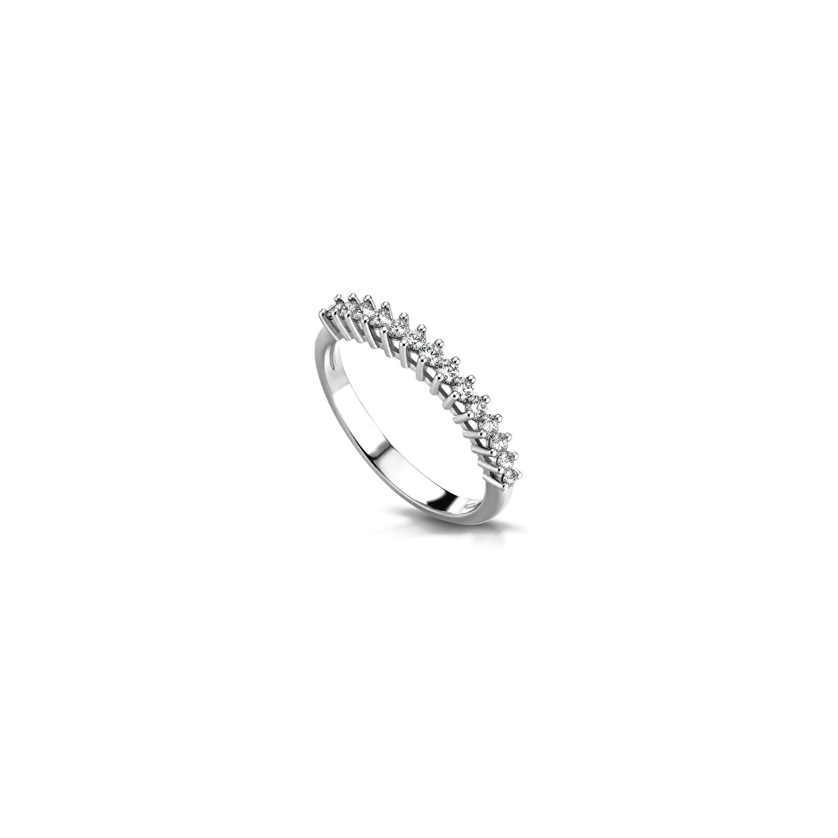 Anello Veretta con Diamanti Naturali Oro Bianco 18kt AuriA