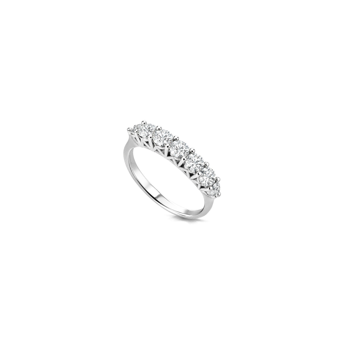 Anello Veretta con Diamanti Naturali Oro Bianco 18kt AuriA