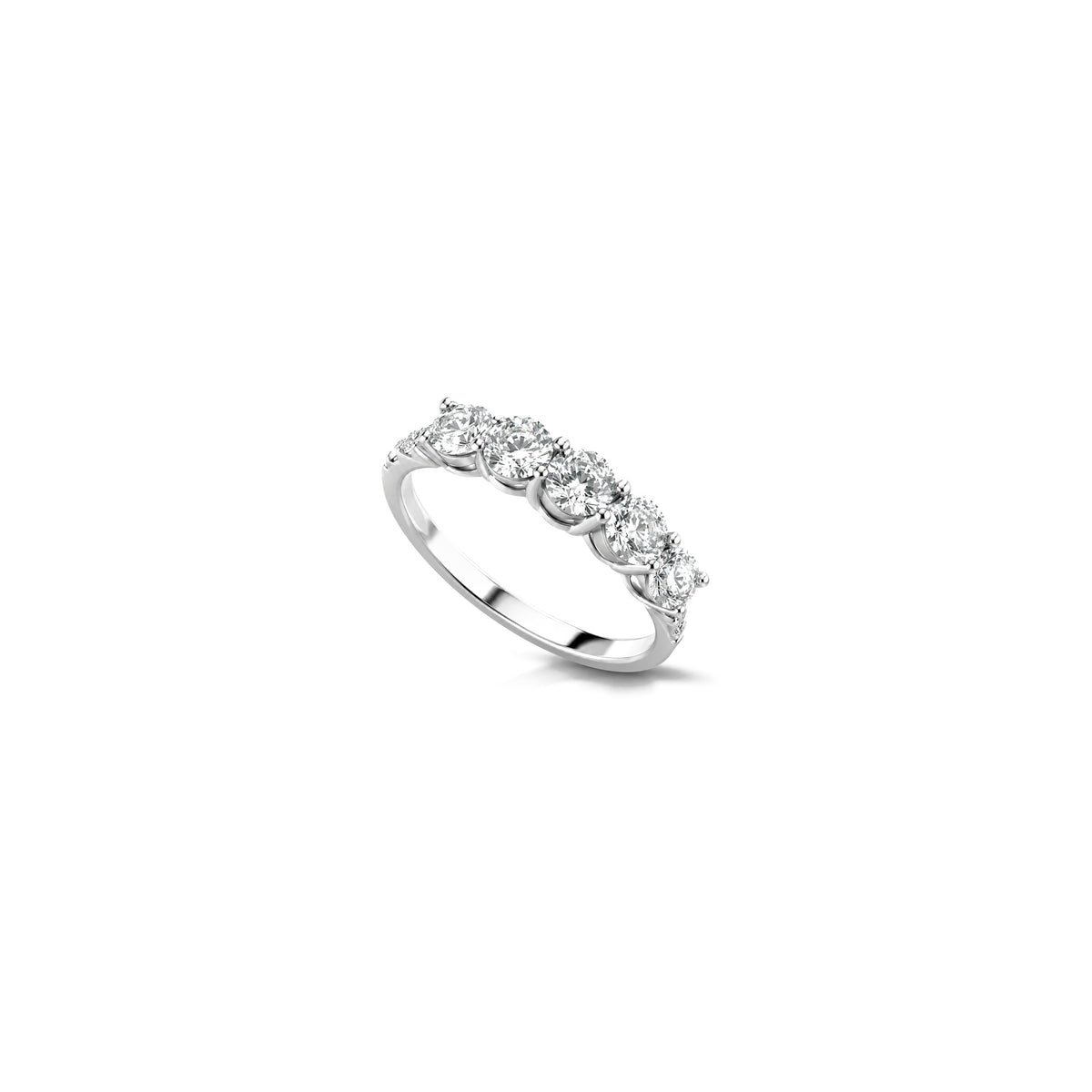 Anello Veretta con Diamanti Naturali Oro Bianco 18kt AuriA