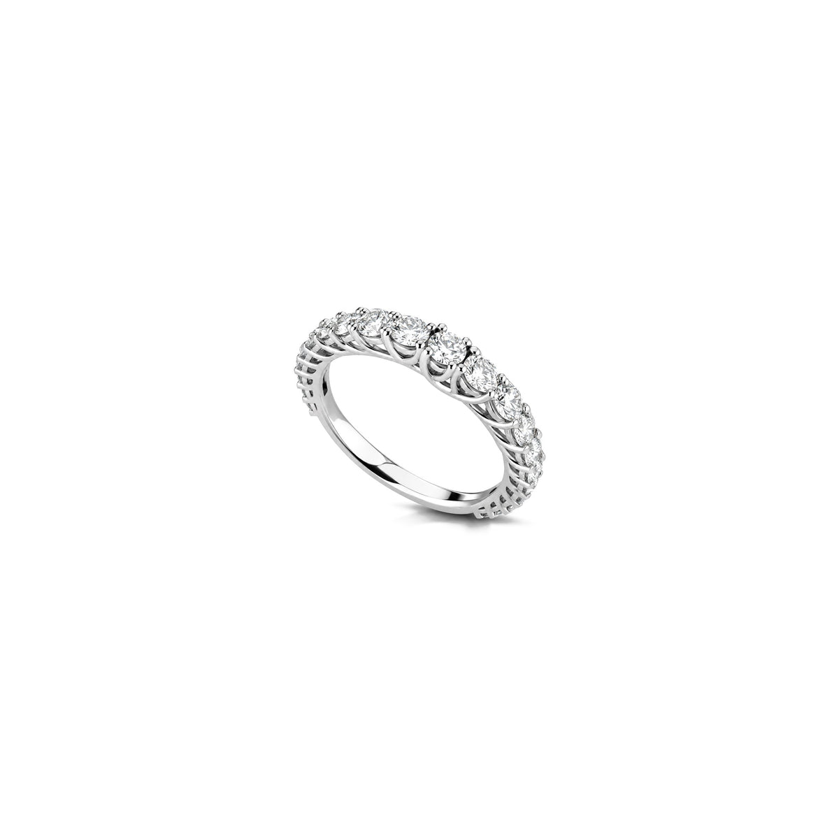 Anello Veretta con Diamanti Naturali Oro Bianco 18kt AuriA