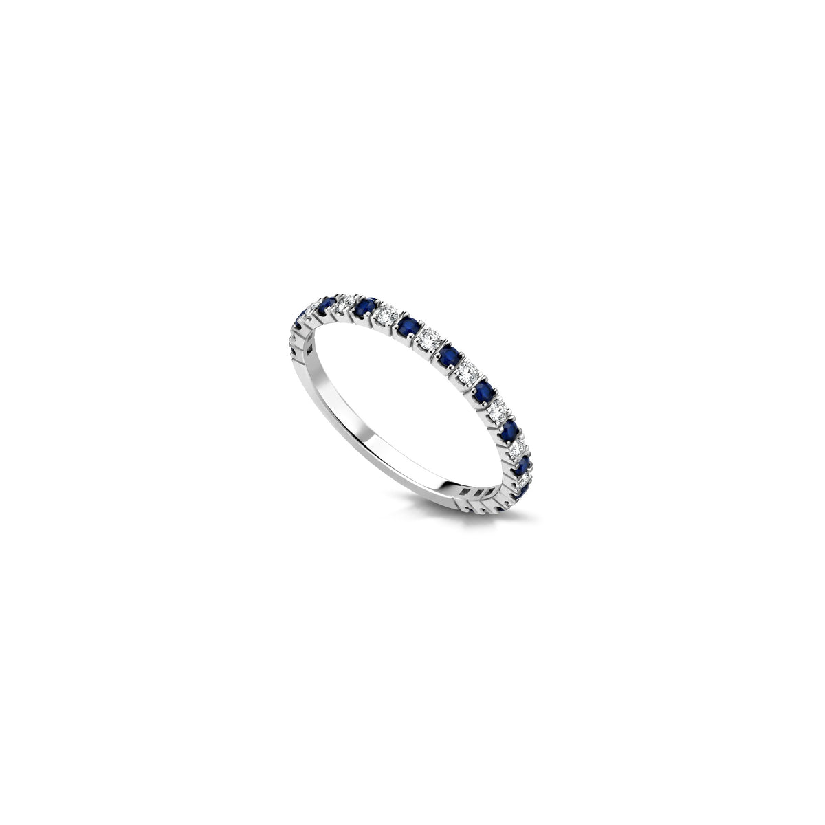 AuriA 18kt White Gold Eternity Ring with Natural Diamonds and Sapphire