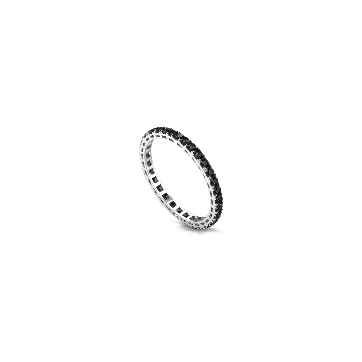 AuriA 18kt White Gold Eternity Ring with Natural Black Diamonds