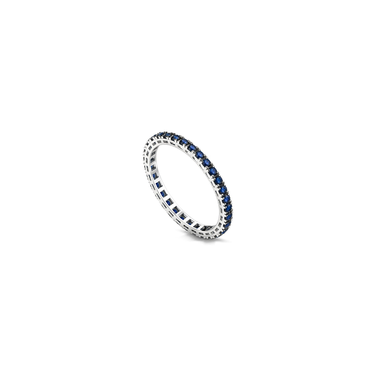 AuriA 18kt White Gold Eternity Ring with Natural Diamonds and Sapphire