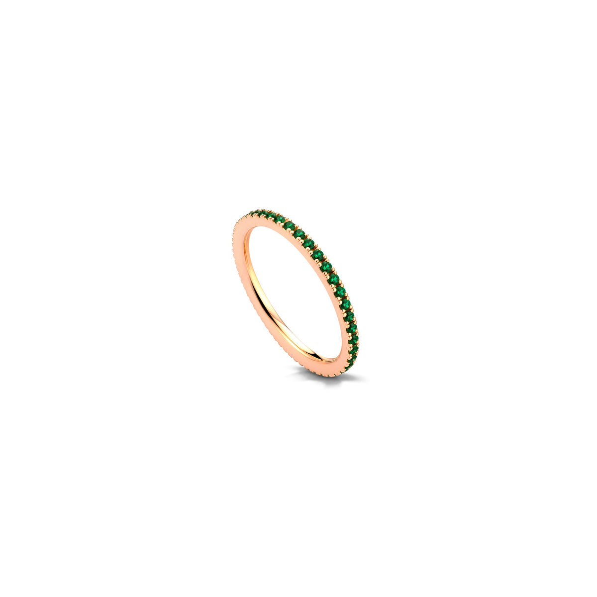AuriA 18kt Yellow Gold Eternity Band with Emerald