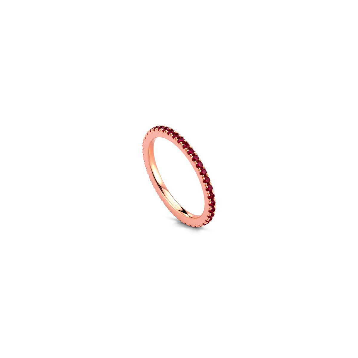 AuriA 18kt Rose Gold Full Eternity Ruby Ring