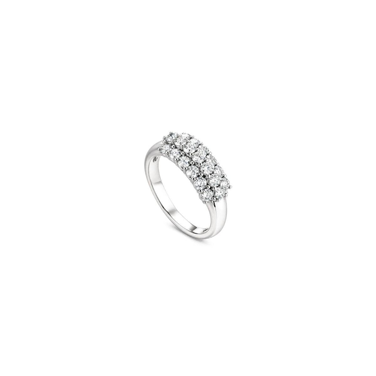Anello Veretta Vanity con Diamanti Naturali Oro Bianco 18kt AuriA
