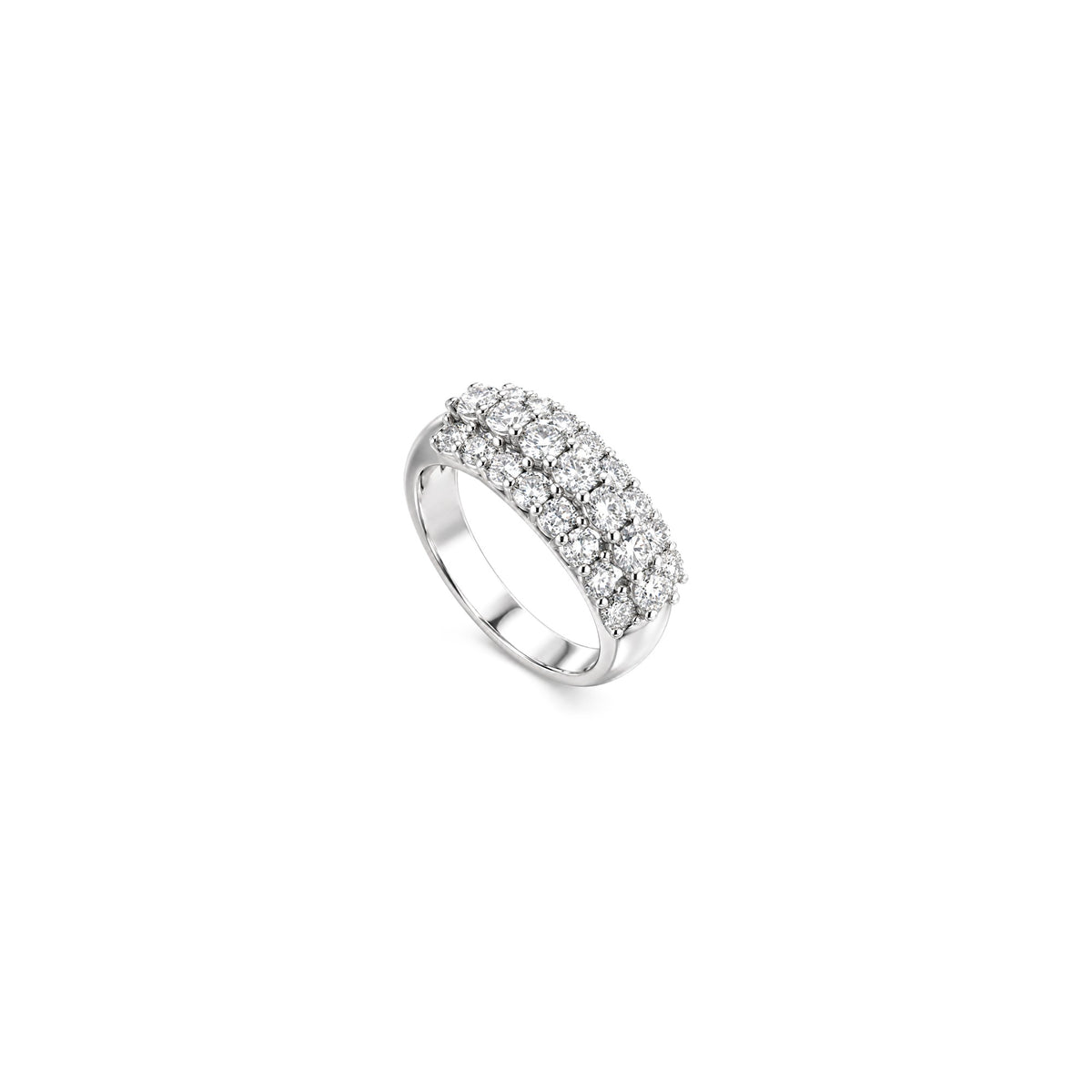 Anello Veretta Vanity con Diamanti Naturali Oro Bianco 18kt AuriA