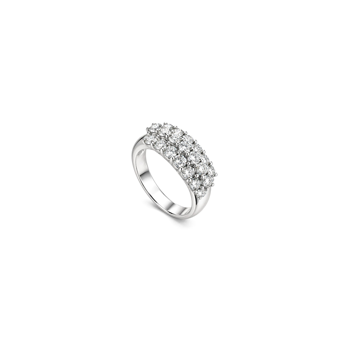 Anello Veretta Vanity con Diamanti Naturali Oro Bianco 18kt AuriA