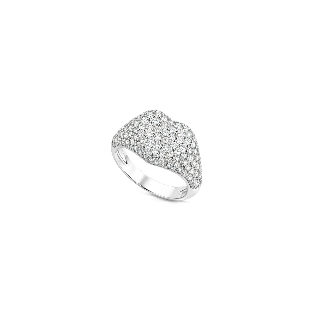 18kt White Gold Signet Ring with Natural Diamonds AuriA