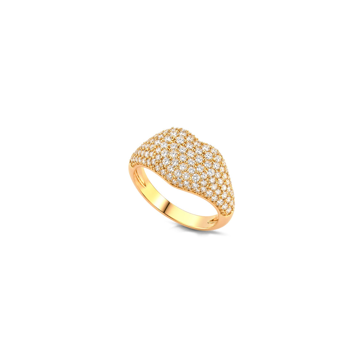 18kt Yellow Gold Signet Ring with Natural Diamonds AuriA