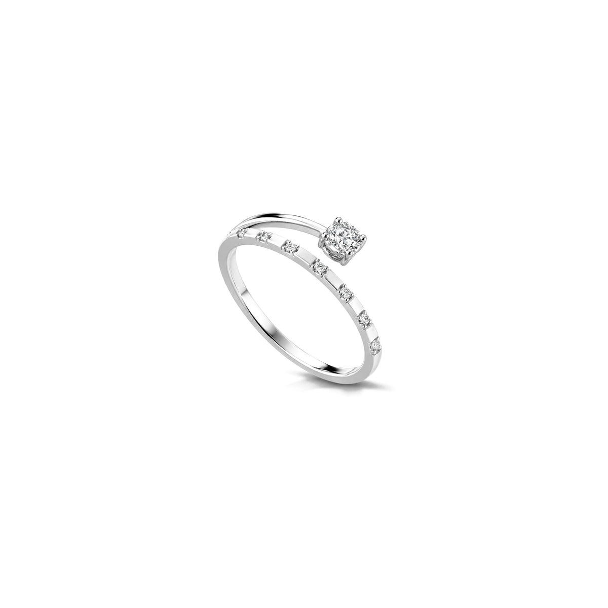 Anillo Jungle con Diamantes Naturales en Oro Blanco de 18kt AuriA