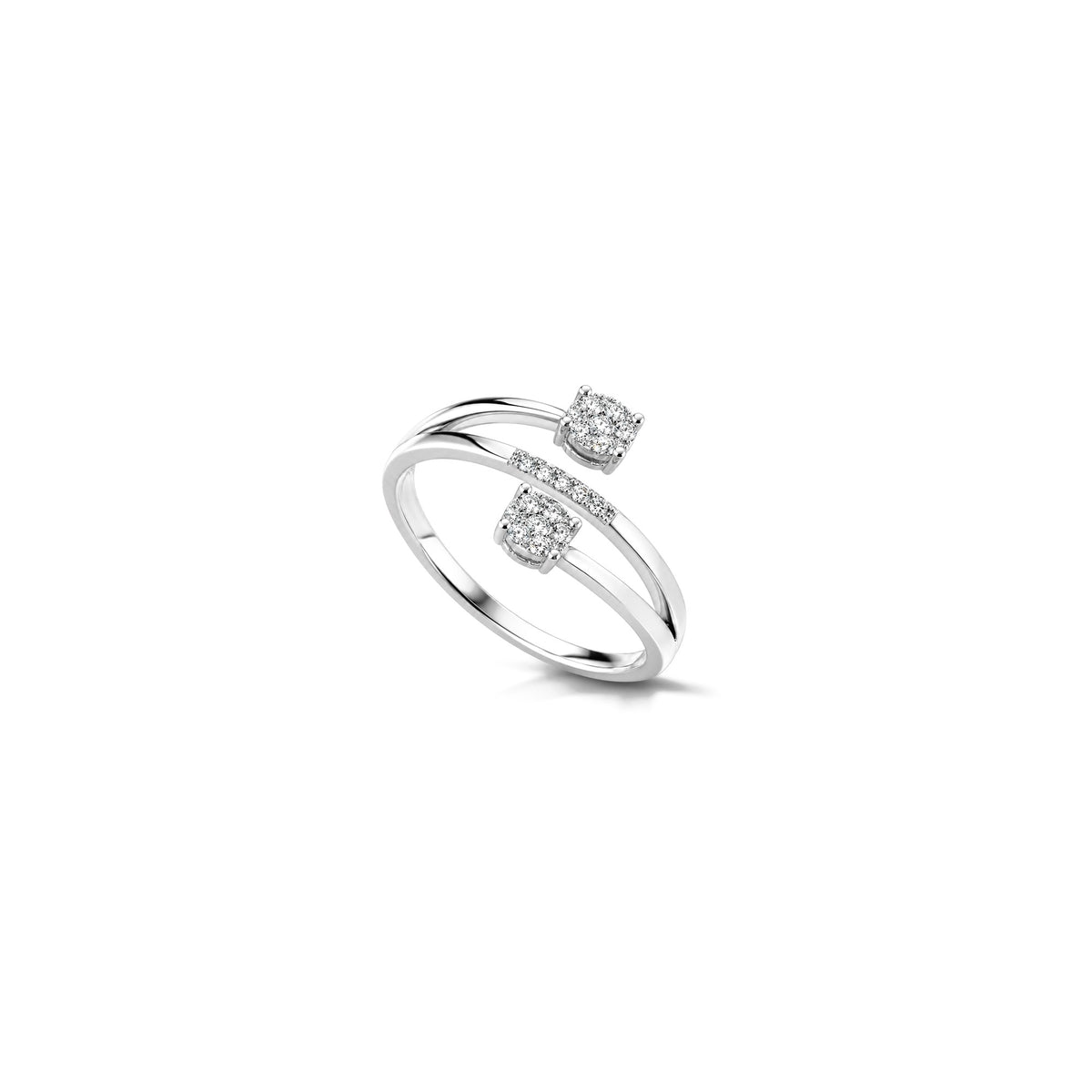 Anillo Jungle con Diamantes Naturales Oro Blanco 18kt AuriA