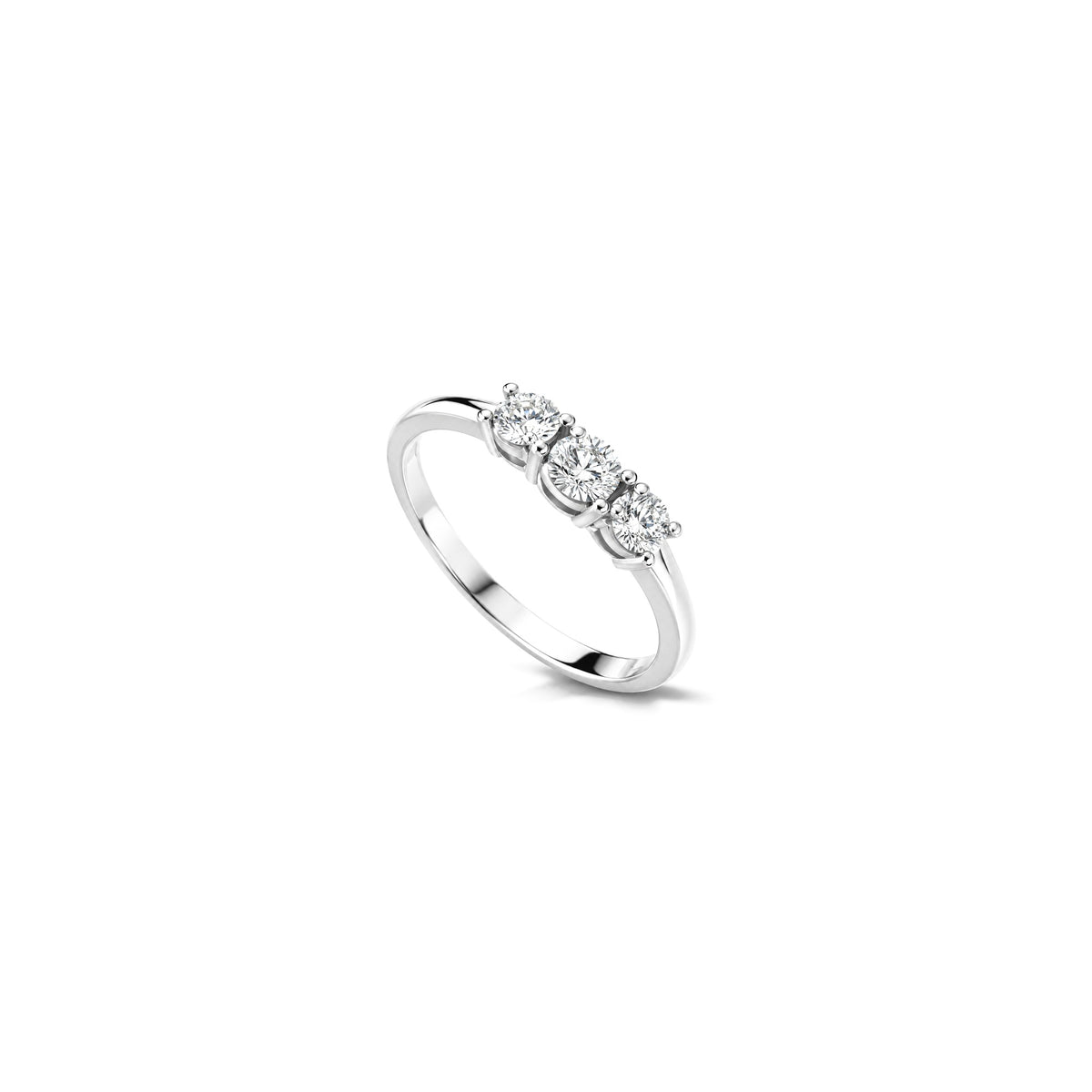 AuriA 18kt White Gold Trilogy Ring with Natural Diamonds