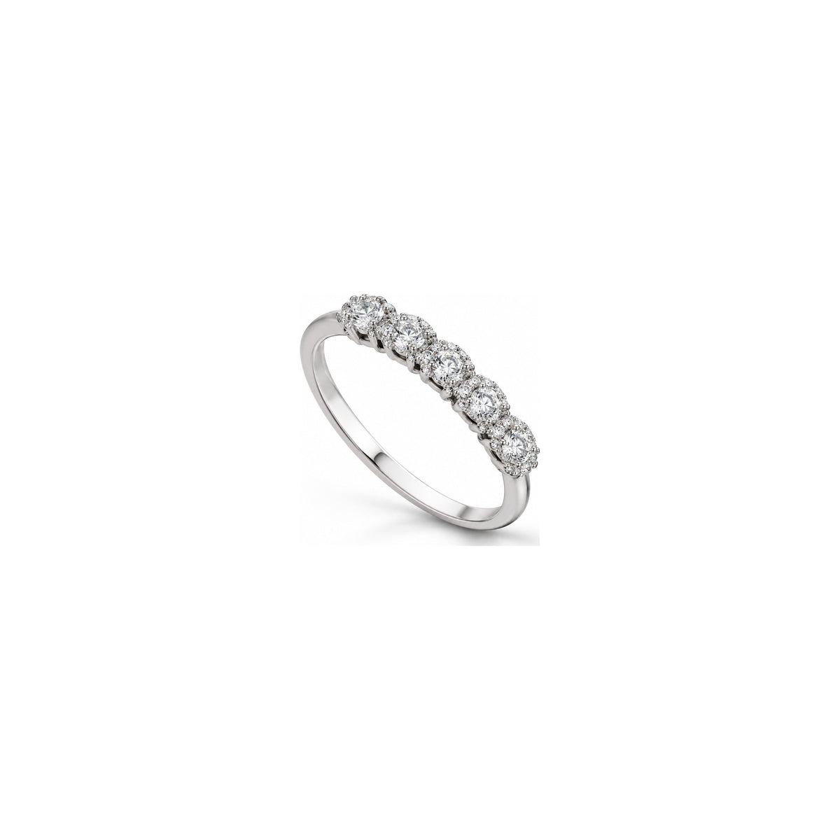 Charme 1 Ring with Natural Diamonds 18kt White Gold AuriA