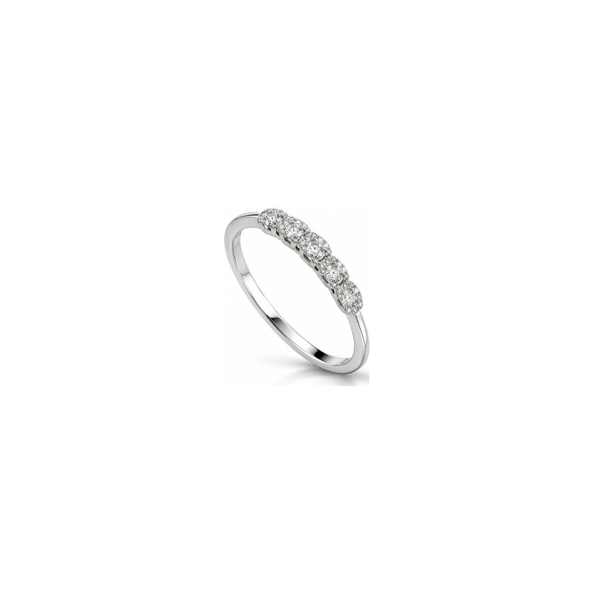 Charme 2 Ring with Natural Diamonds in 18kt White Gold by AuriA