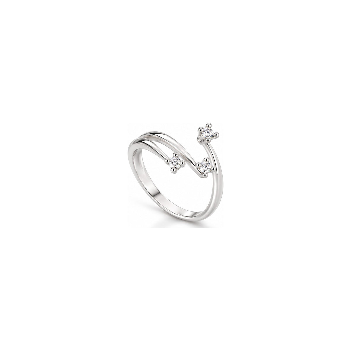 Divina 1 Trilogy Ring with Natural Diamonds in 18kt White Gold by AuriA