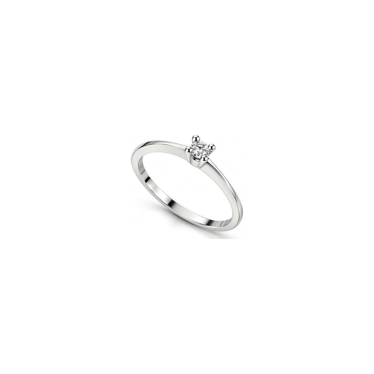Divina 1 Solitaire Ring with Natural Diamonds in 18kt White Gold AuriA