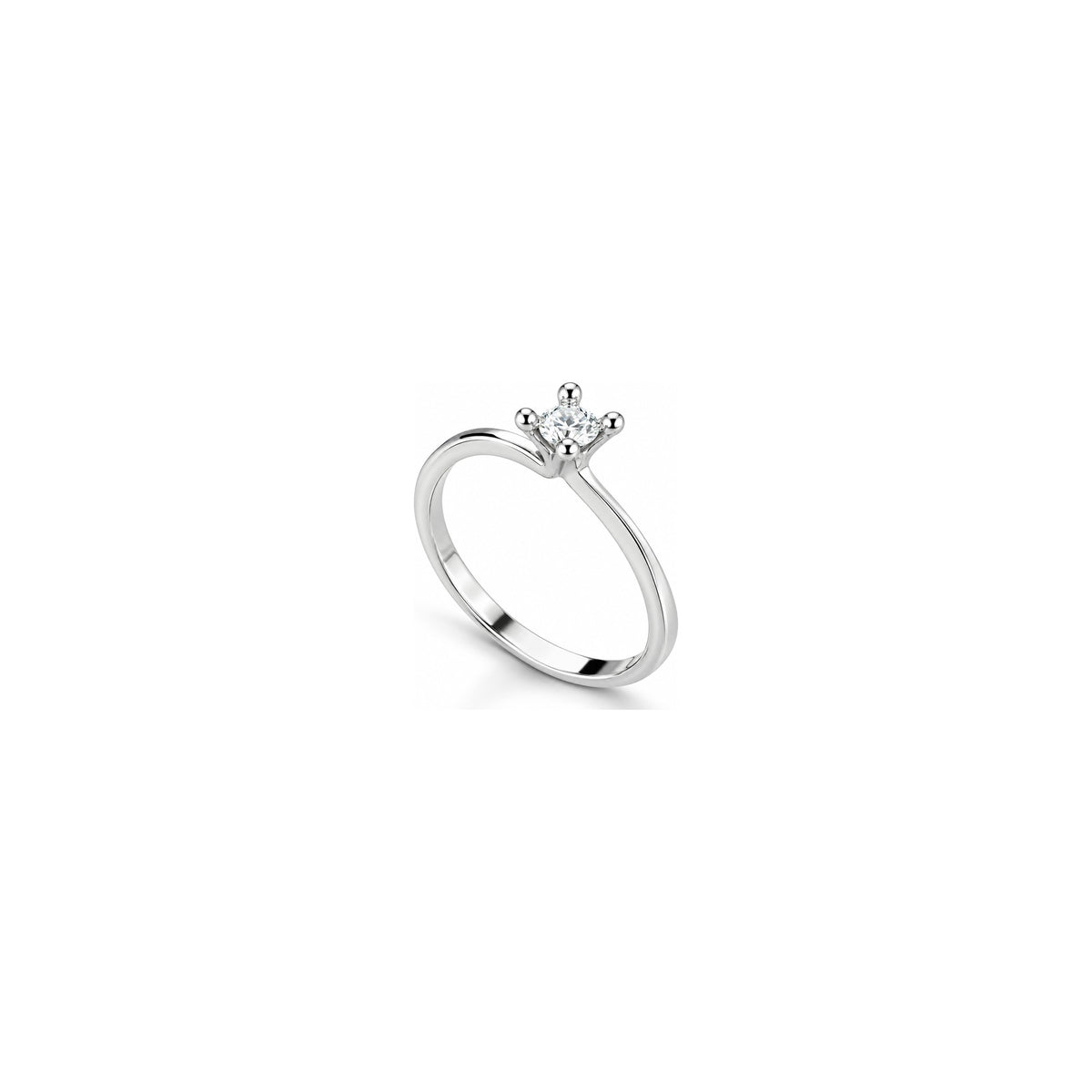 Divina 2 Solitaire Ring with Natural Diamonds in 18kt White Gold by AuriA