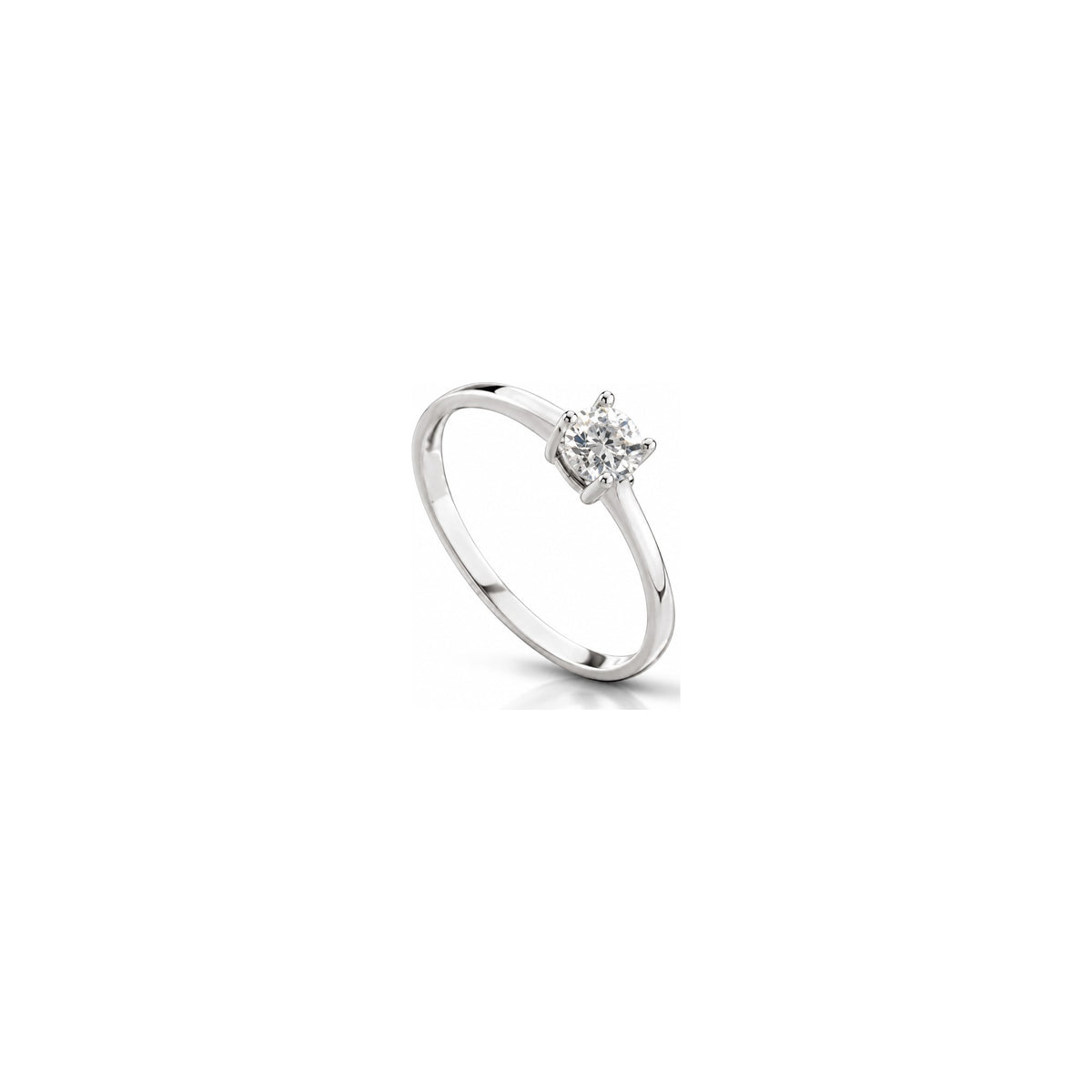 Cometa Solitaire Ring with Natural Diamonds in 18kt White Gold AuriA