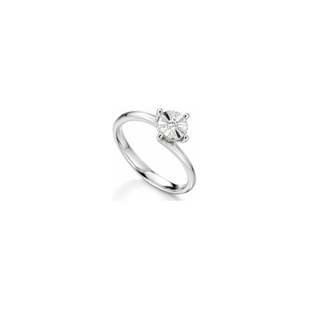 AuriA 18kt White Gold Faceted Ring with Natural Diamonds
