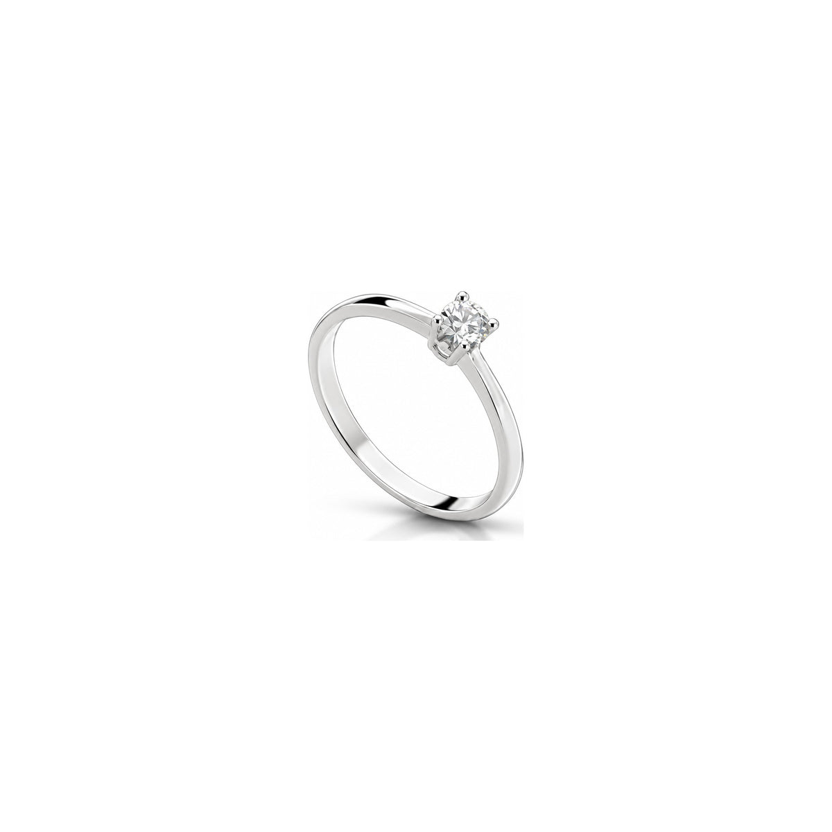 Dafne 010 Solitaire Ring with Natural Diamonds in 18kt White Gold by AuriA