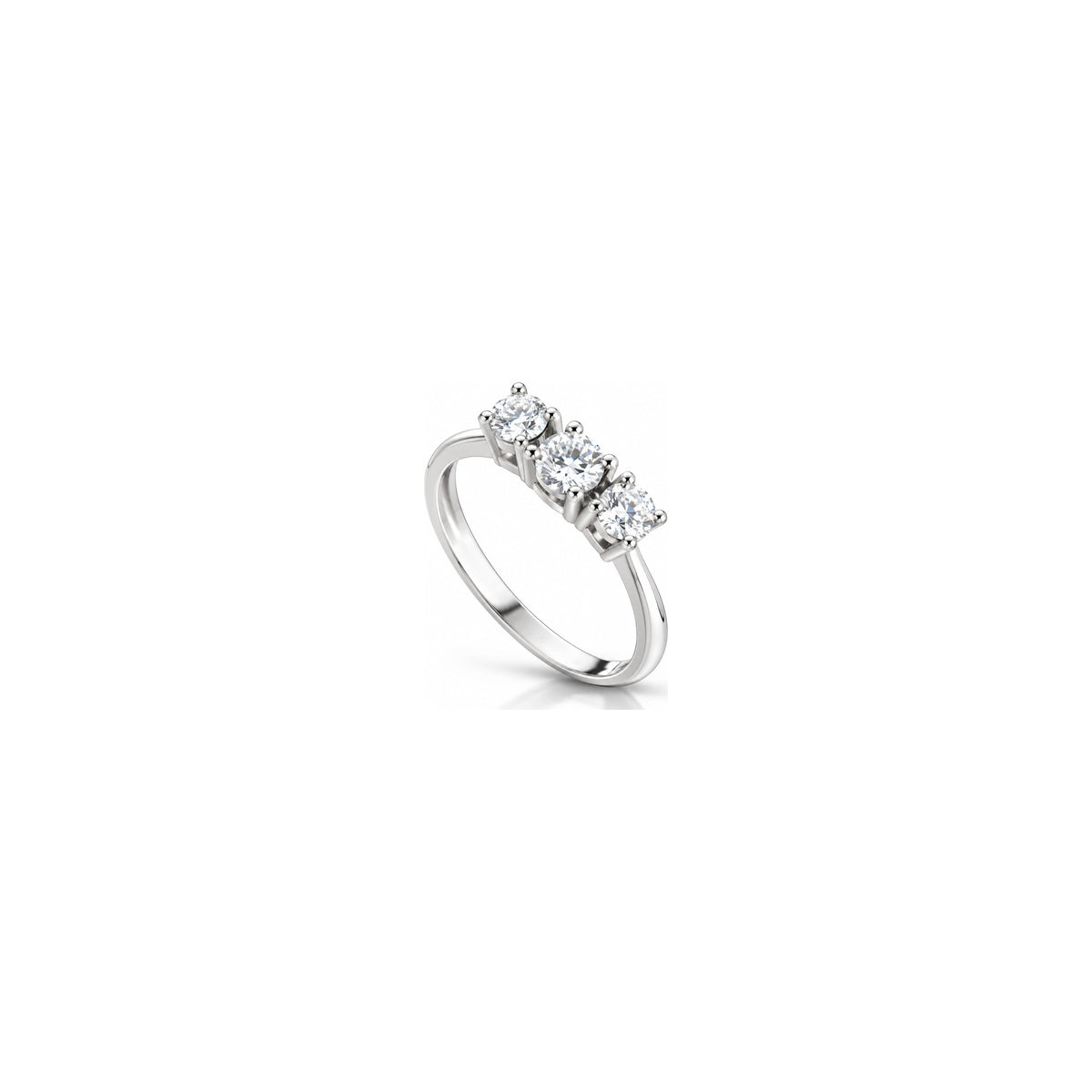 Dafne 1 Trilogy Ring with Natural Diamonds in 18kt White Gold by AuriA
