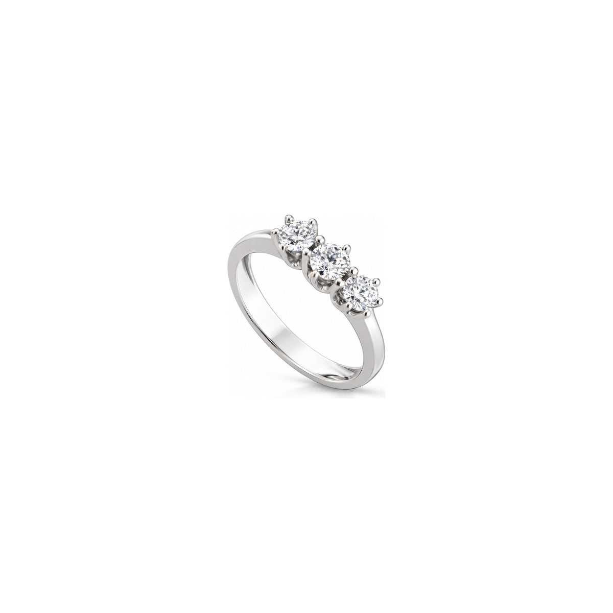 AuriA 18kt White Gold Trilogy Ring with Natural Diamonds