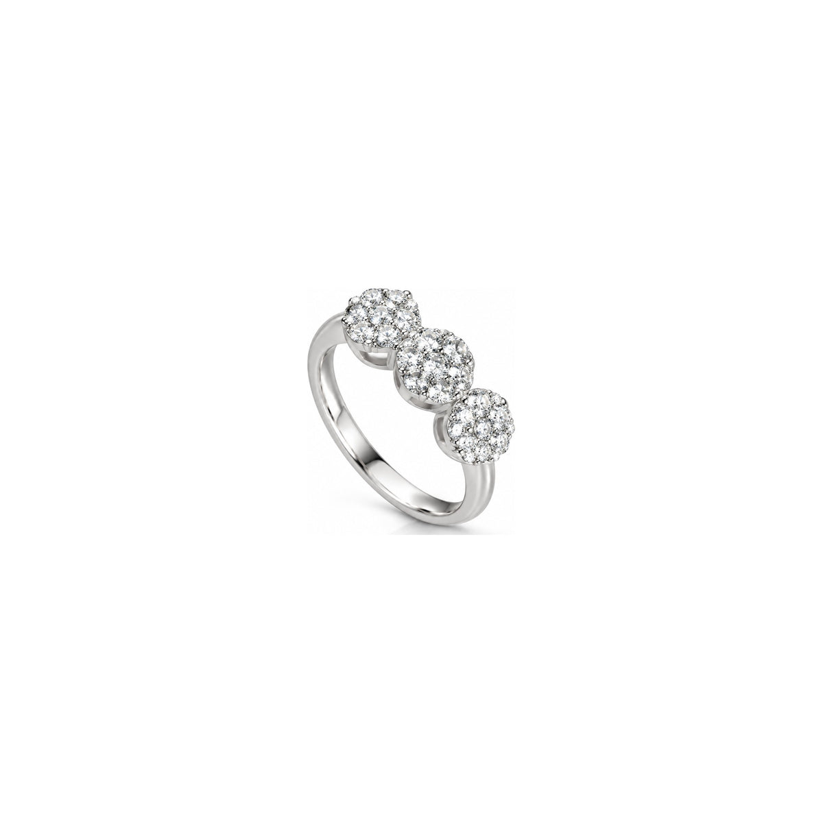 AuriA 18kt White Gold Trilogy Crystal 1 Ring with Natural Diamonds