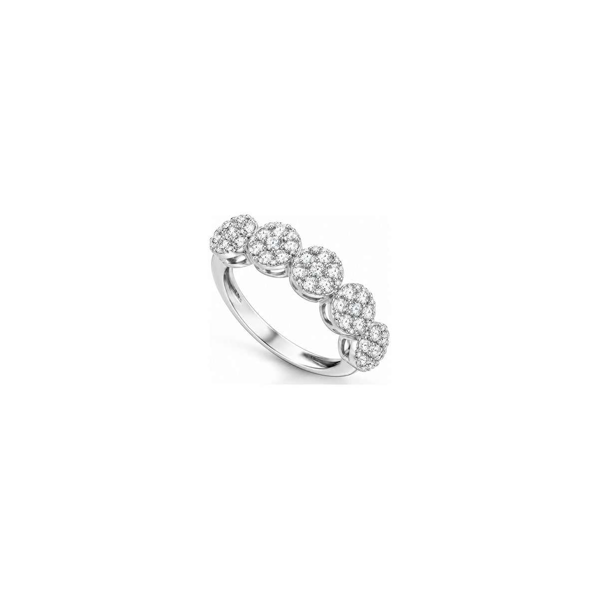 Crystal 2 Ring with Natural Diamonds in 18kt White Gold AuriA