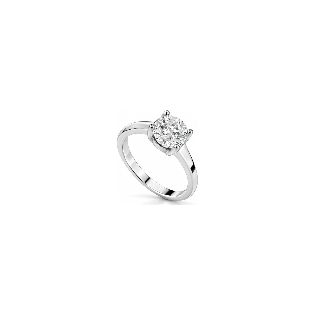 Anello Solitario Cesto con Diamanti Naturali in Oro 18kt