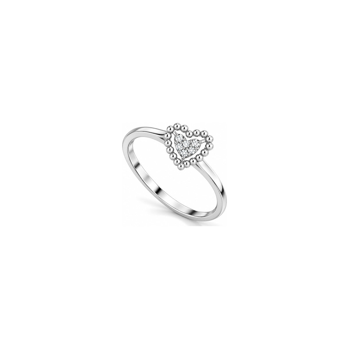 Anello Stella Milgrain con Diamanti Naturali e Zaffiro in Oro 18kt