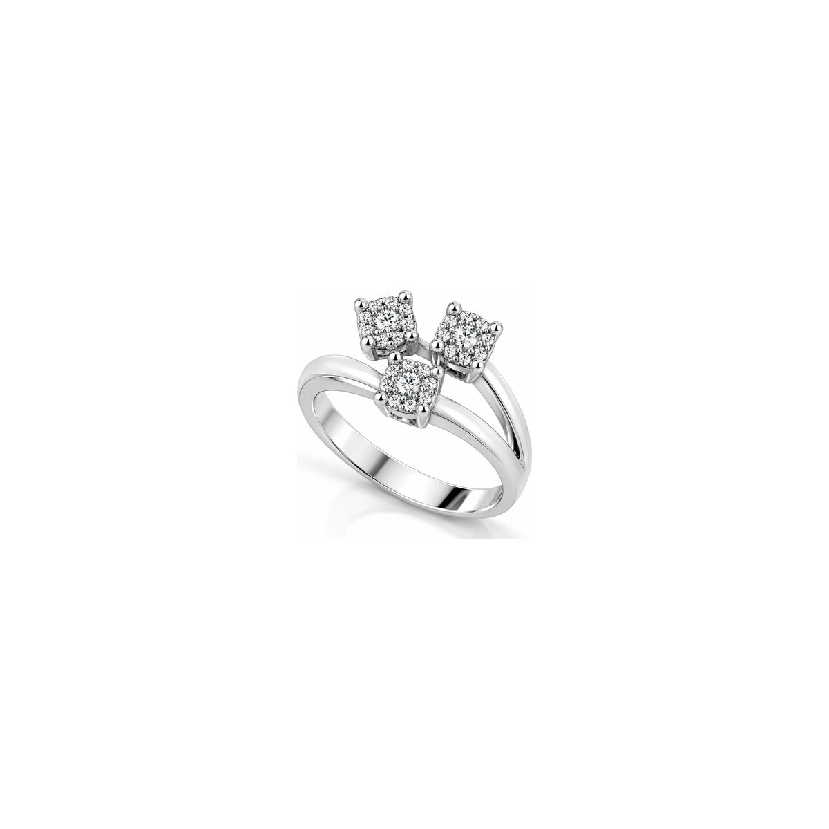 Chic 1 Trilogy Ring with Natural Diamonds in 18kt White Gold AuriA