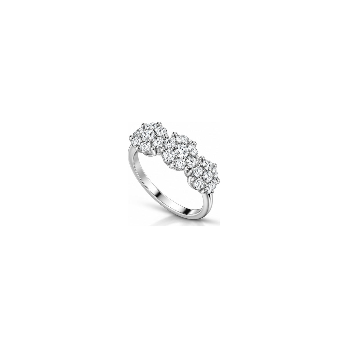AuriA 18kt White Gold Trilogy Dream Ring with Natural Diamonds