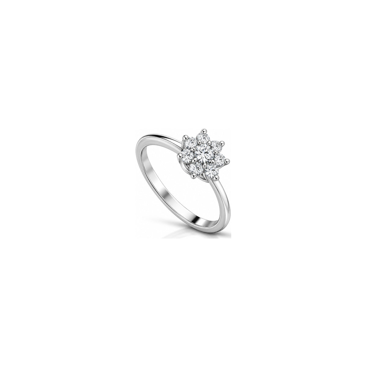 Anello Fiore Stellato con Diamanti Naturali in Oro 18kt