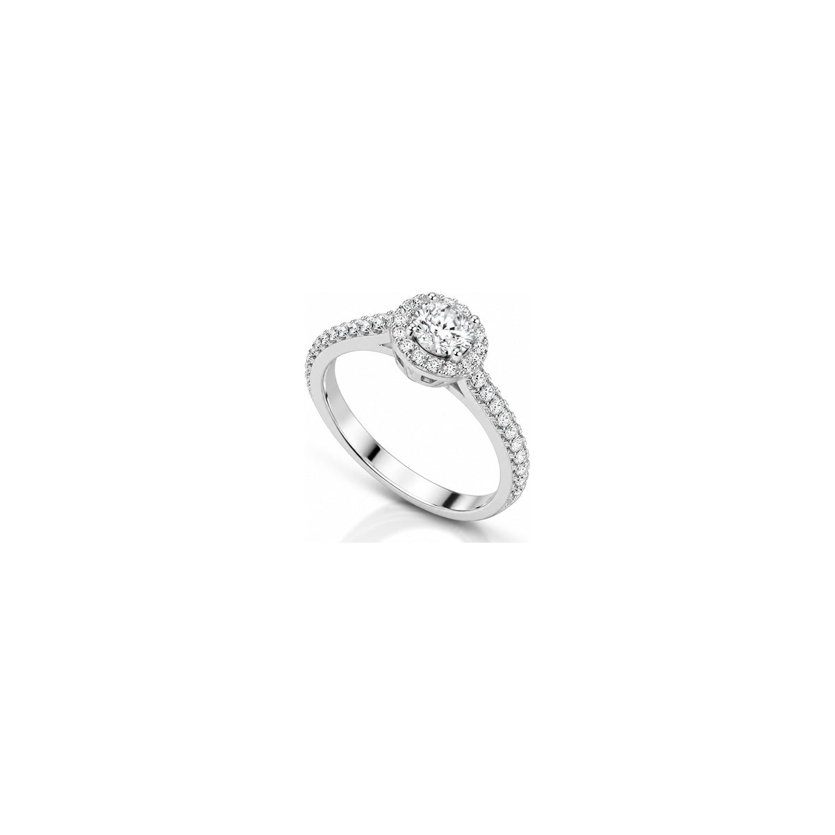 AuriA 18kt White Gold Top Ring with Natural Diamonds