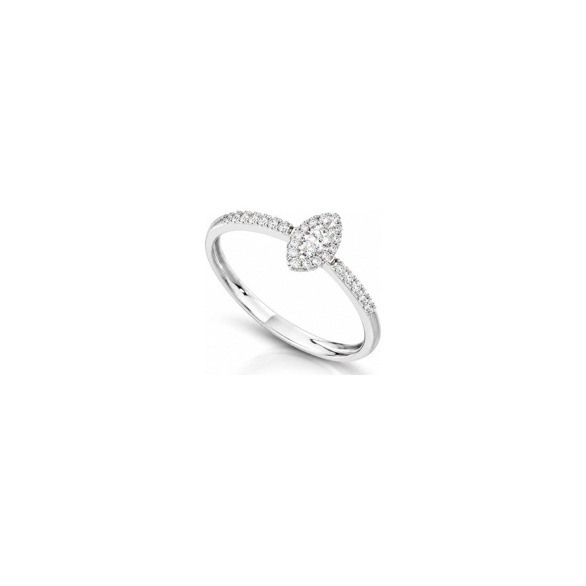 Queen 5 Ring with Natural Diamonds 18kt White Gold AuriA