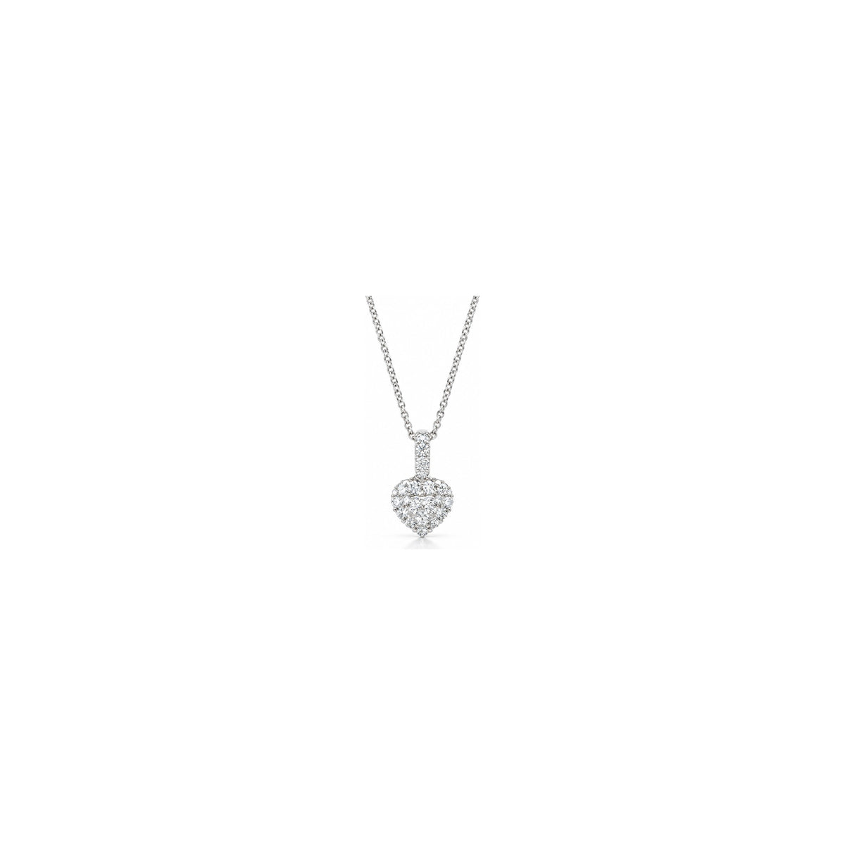 Ciondolo Cuore Pavé Prezioso con Diamanti Naturali in Oro 18kt