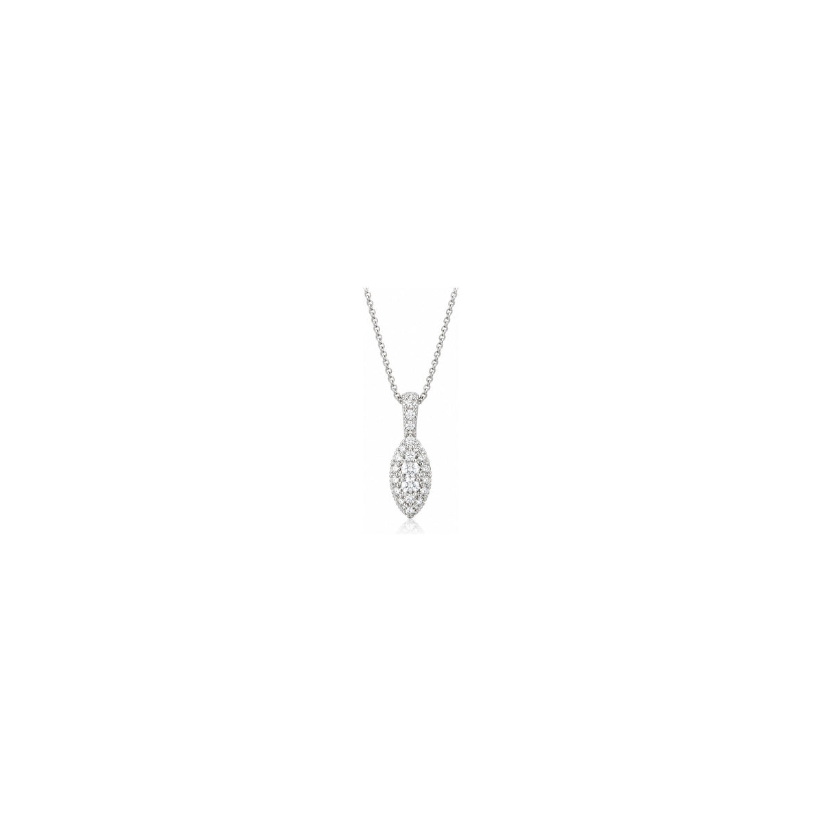 Ciondolo Navetta Pavé con Diamanti Naturali in Oro 18kt