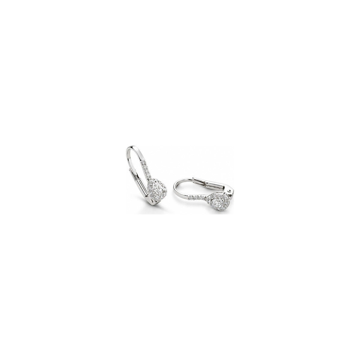 Orecchini Pendenti Goccia Halo con Diamanti Naturali in Oro 18kt