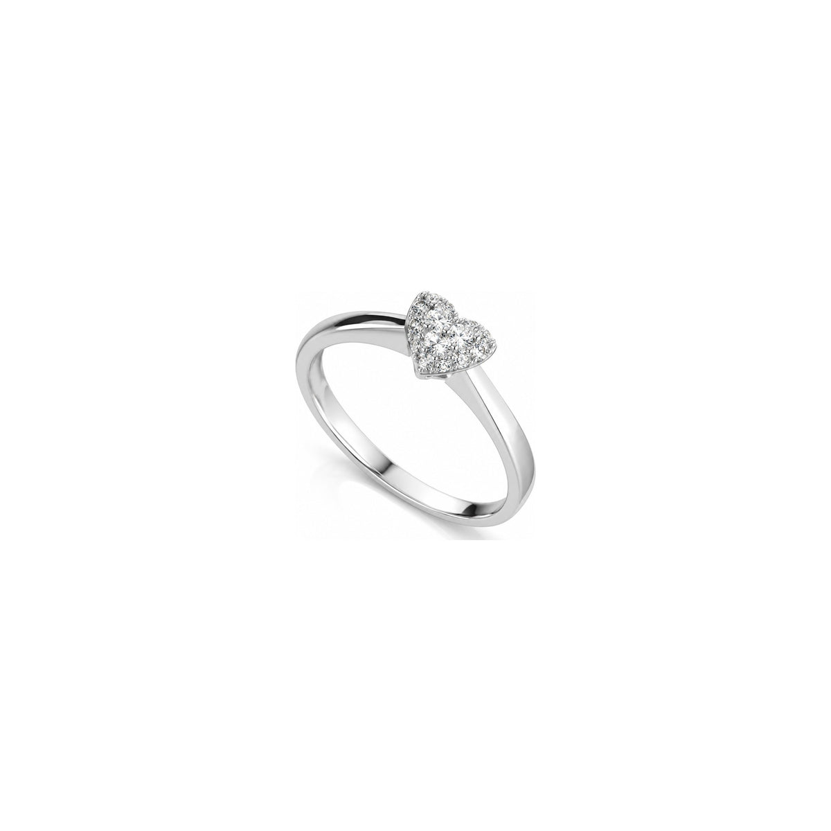 Anello Cuoricino Pavé con Diamanti Naturali in Oro 18kt