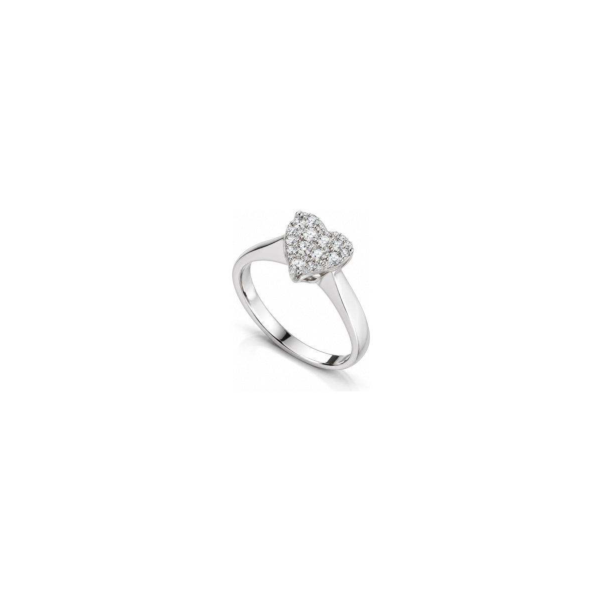 Anello Cuore Cluster a Griffe con Diamanti Naturali in Oro 18kt
