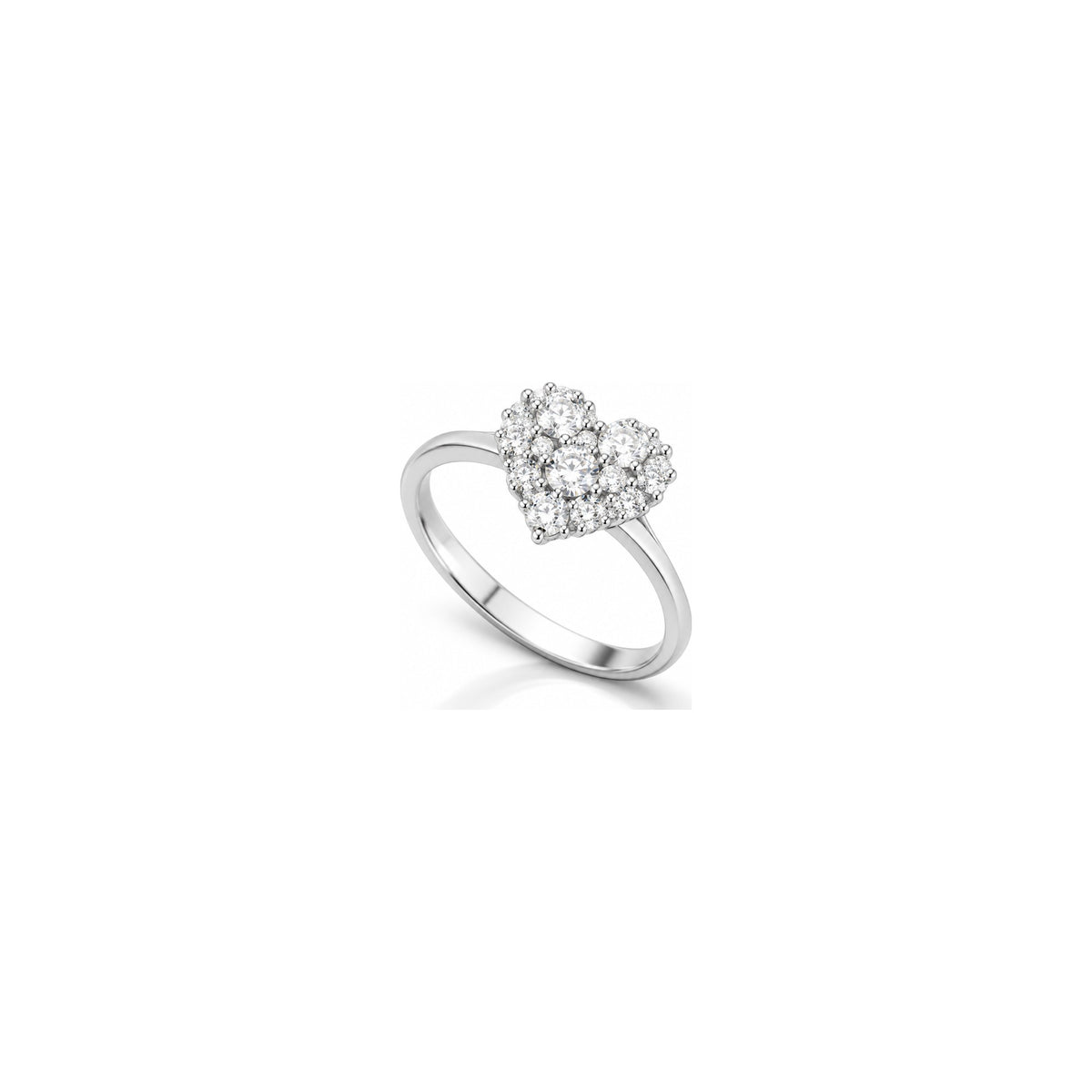 Anello Cuore Pavé con Diamanti Naturali in Oro 18kt