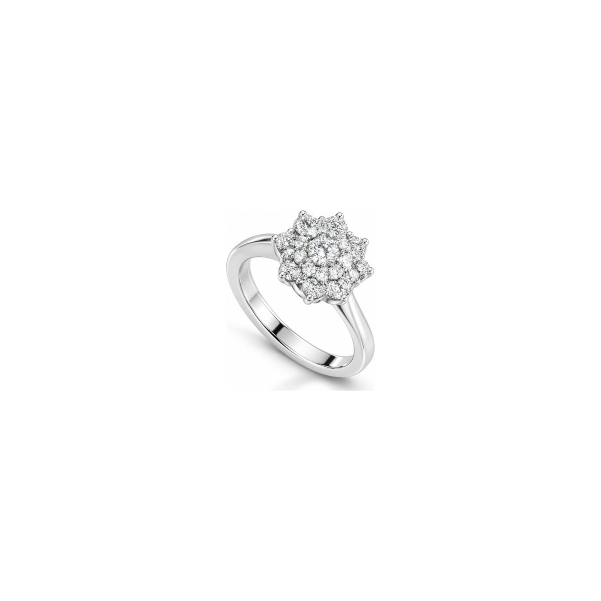 Anello Stella Cluster con Diamanti Naturali in Oro 18kt