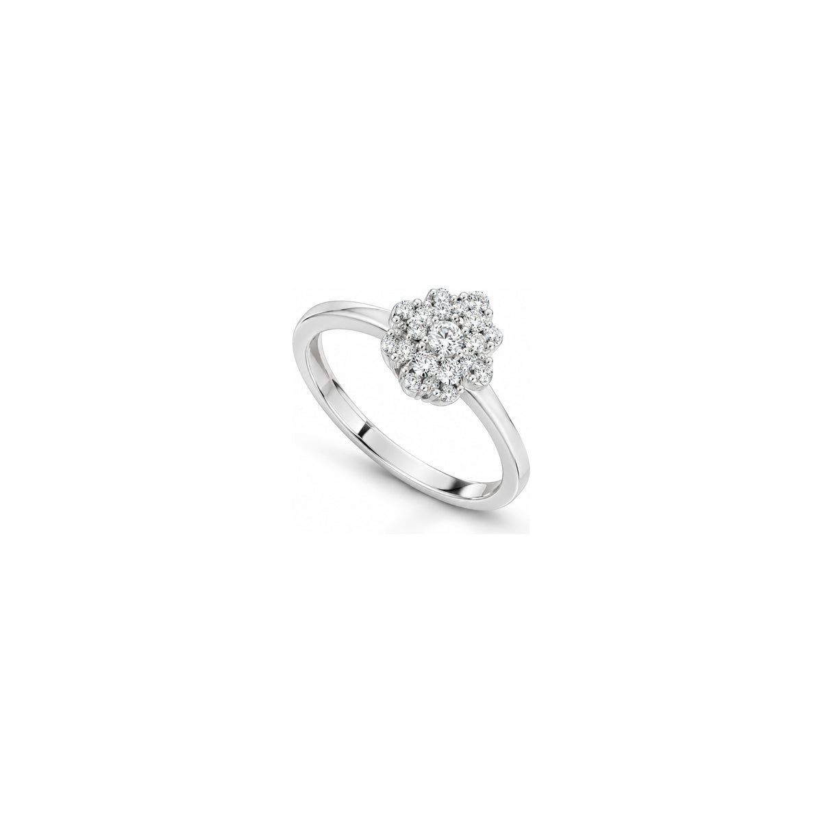 Anello Cristallo di Neve con Diamanti Naturali in Oro 18kt